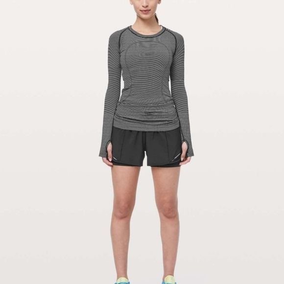 Lululemon Swiftly Tech Long Sleeve White Black Stripe 4 - Picture 16 of 16